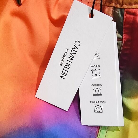 Calvin Klein Swimwear Pride Rainbow Swim Shorts  Medium #D - Picture 6 of 7